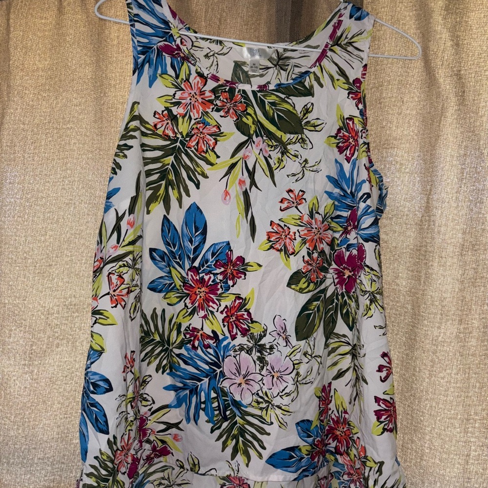 Floral Sleeveless Top - Multicolor